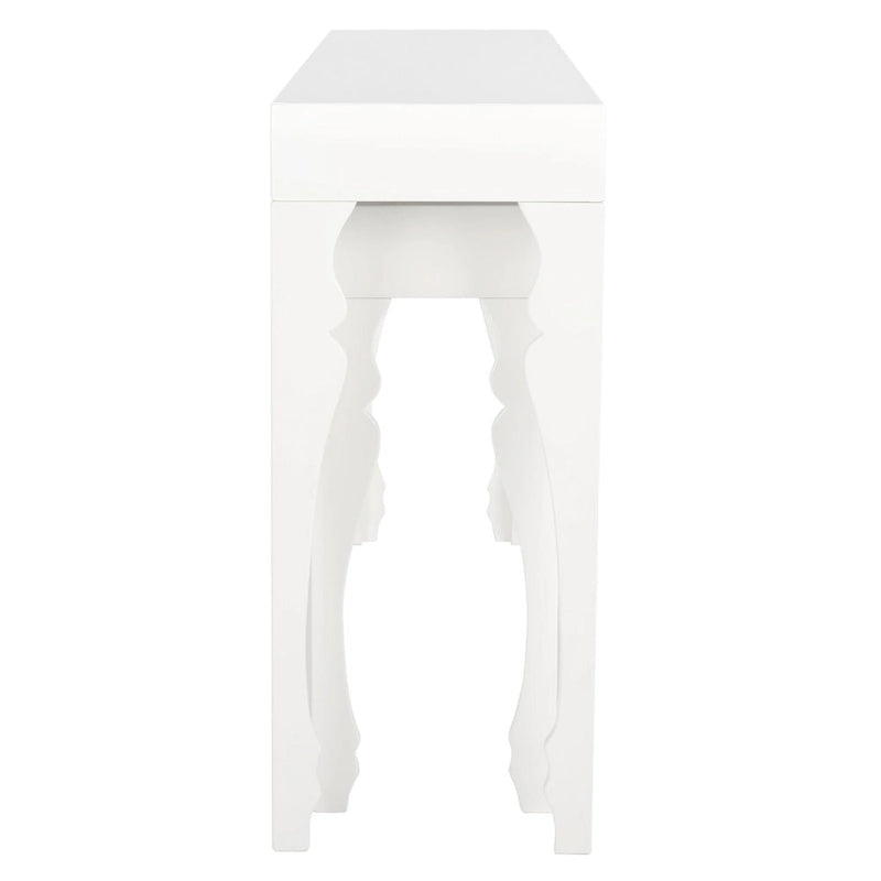 Table gigogne laquée blanche