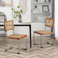 Chaises de salle à manger en rotin naturel avec dossier et assise tressés