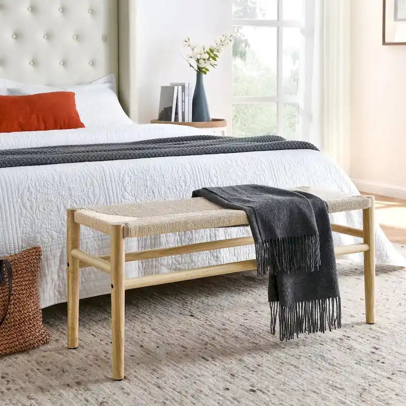 Banc d'intérieur en hévéa naturel