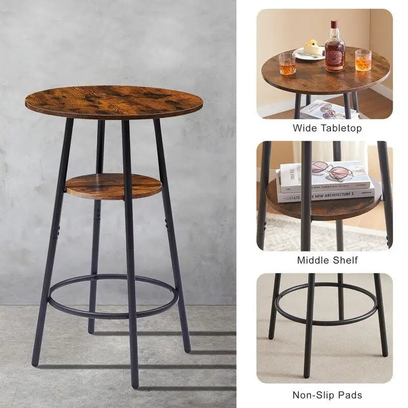Table de bar avec comptoir rond, table de salle à manger bistro pour cuisine