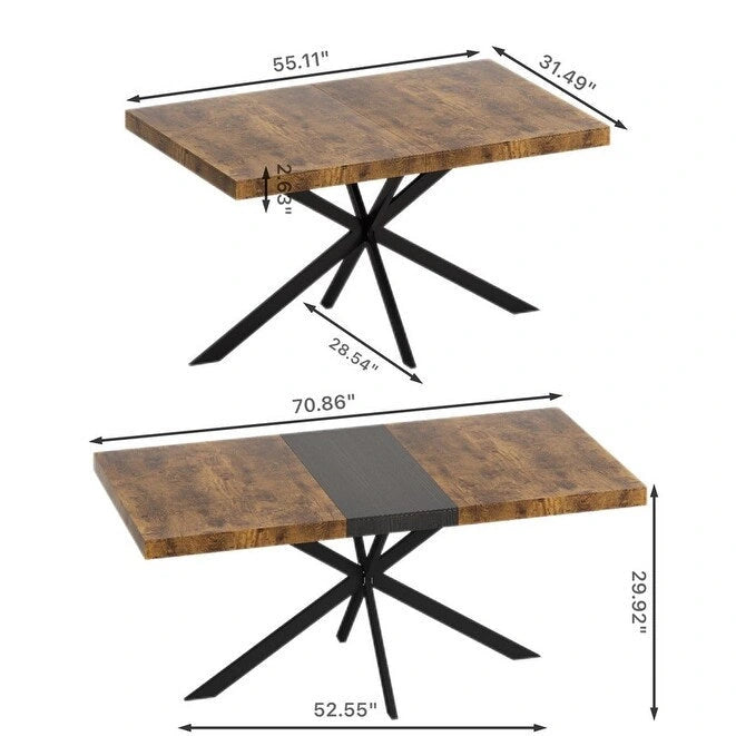 Table à manger extensible de style rustique/campagne pour personnes