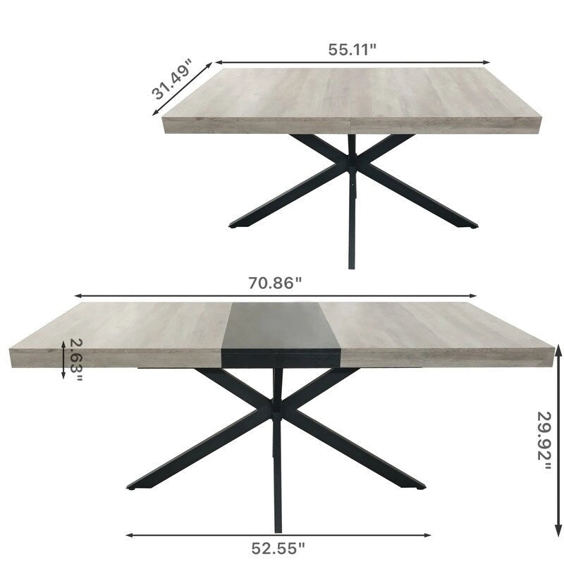 Table à manger extensible de style rustique/campagne pour personnes