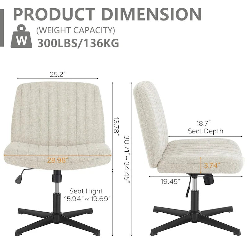 Chaise de coiffeuse pivotante à hauteur réglable