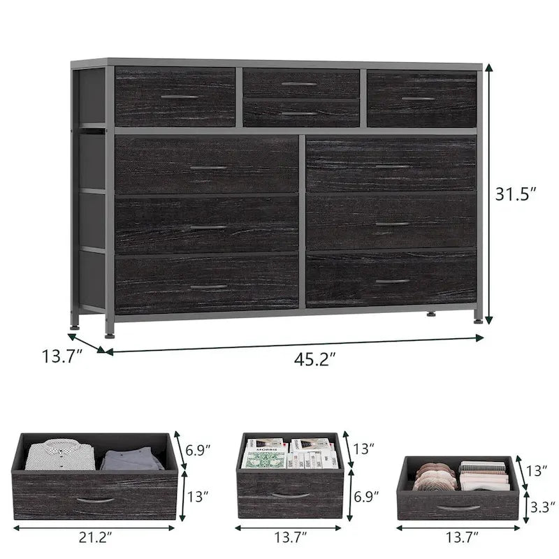 Commode TV à 10 tiroirs