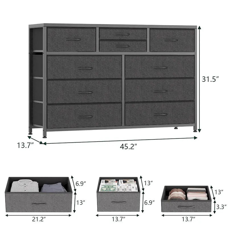 Commode TV à 10 tiroirs