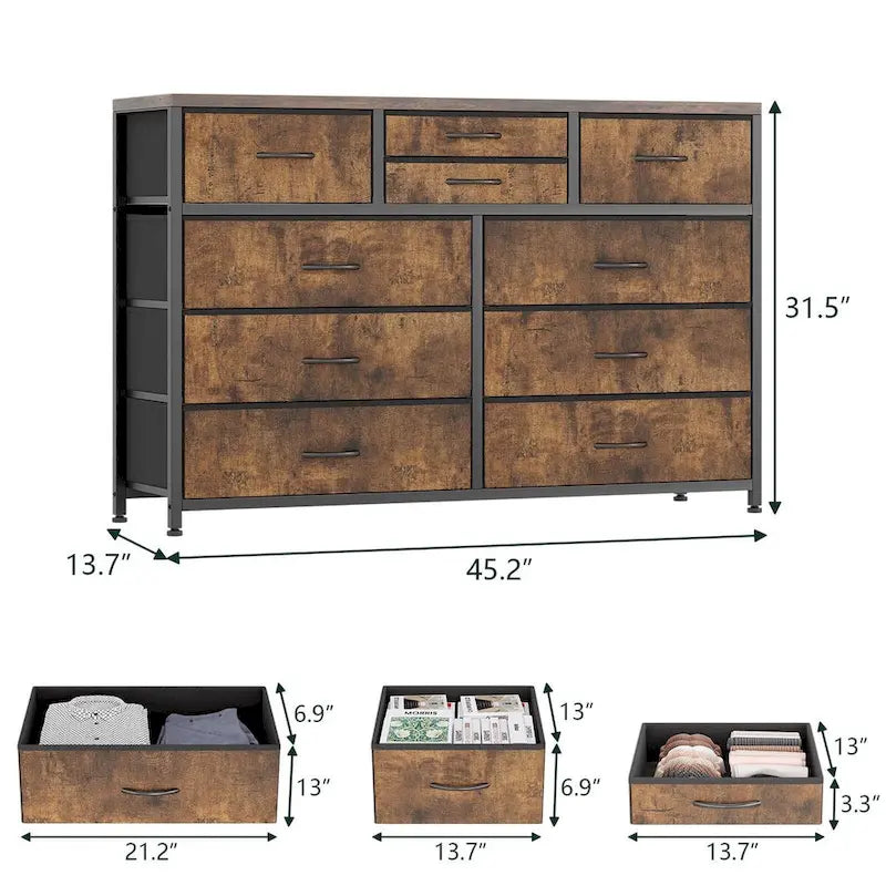 Commode TV à 10 tiroirs