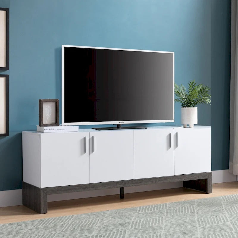 Buffet bas 4 portes, rangements, meuble TV