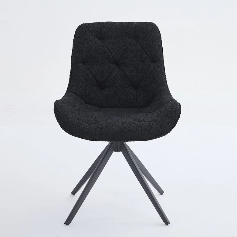 Chaises de salle à manger pivotantes, chaises d'appoint rembourrées en tissu bouclé