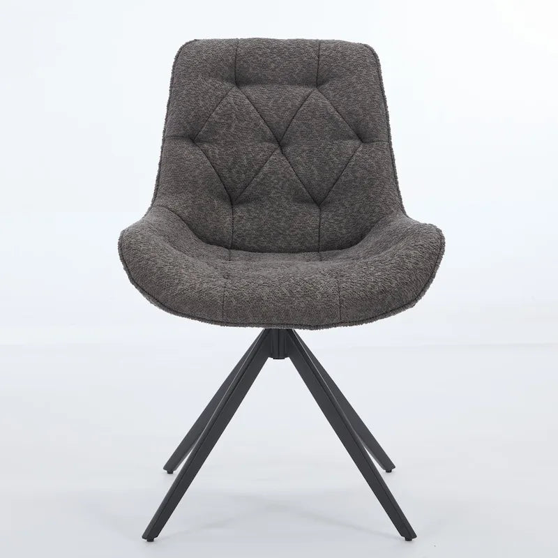 Chaises de salle à manger pivotantes, chaises d'appoint rembourrées en tissu bouclé