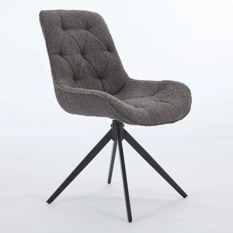 Chaises de salle à manger pivotantes, chaises d'appoint rembourrées en tissu bouclé