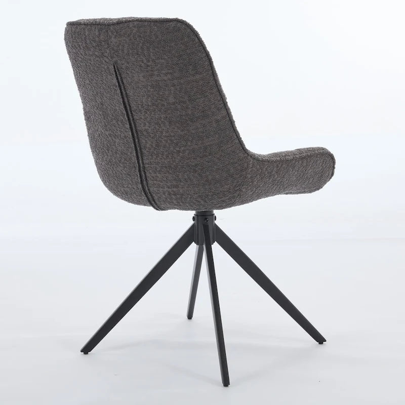 Chaises de salle à manger pivotantes, chaises d'appoint rembourrées en tissu bouclé