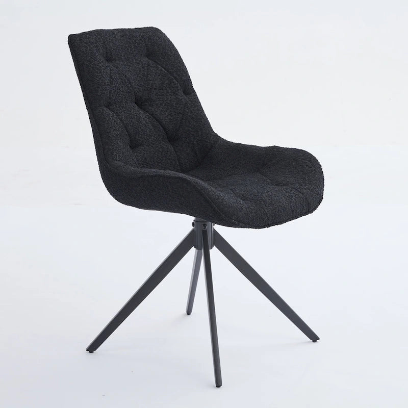 Chaises de salle à manger pivotantes, chaises d'appoint rembourrées en tissu bouclé