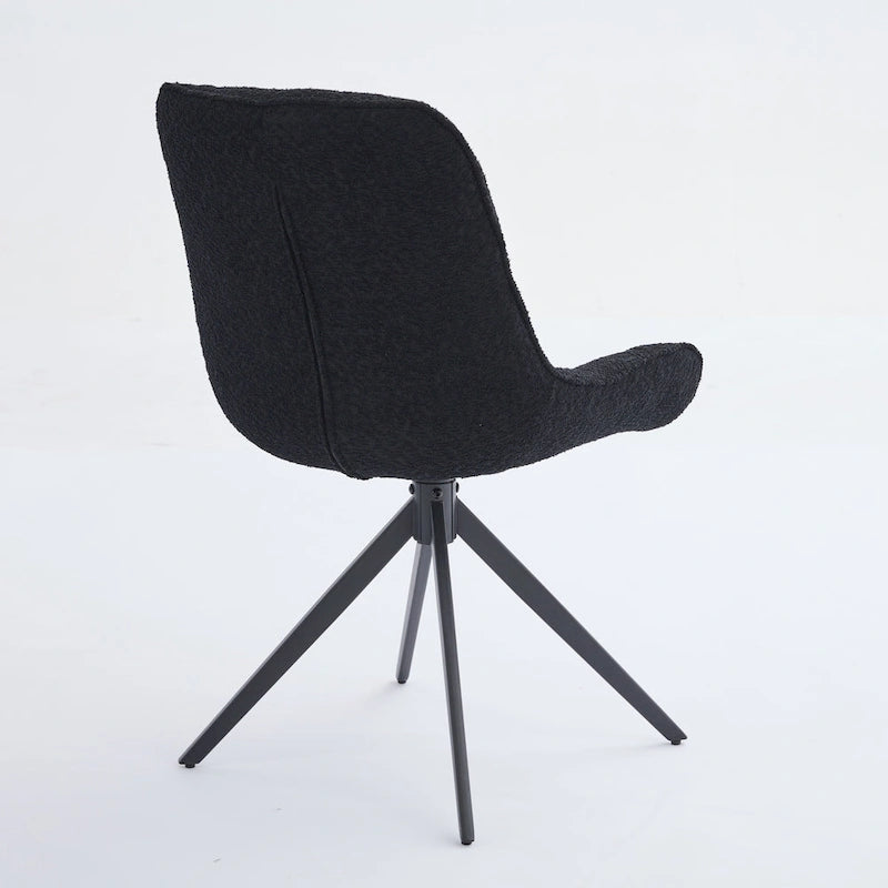 Chaises de salle à manger pivotantes, chaises d'appoint rembourrées en tissu bouclé