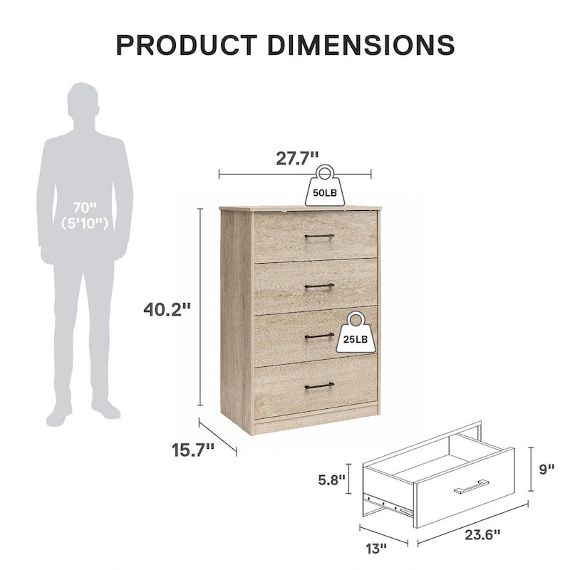 Commode haute à 5 tiroirs