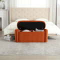 Banc ottoman de rangement en velours côtelé pour salon